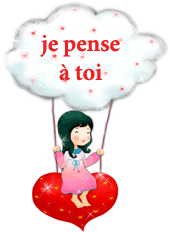 Gif animé je pense à toi fille